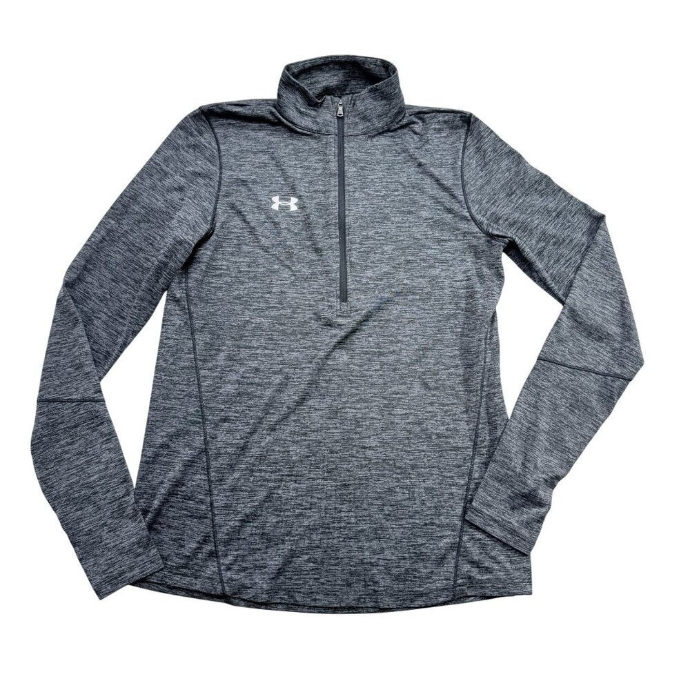 Under Armour ½ Zip Heatgear Pullover Top Gray Running Activewear Travel Womens S